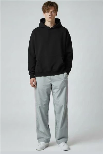 Color Block Nylon Wide Leg Track Pants high quality