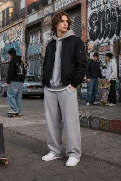 Heavy Cotton Blend Wide Leg Track Pants price