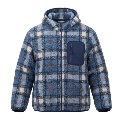 Plaid Snáth-Daite Teddy Sherpa Seaicéad Lán-Zip le Cochaill